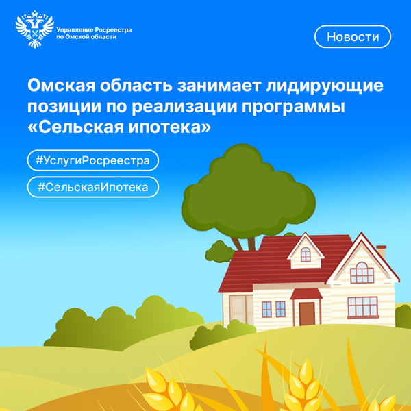 Омская область заняла 1 место в СФО и вошла в тройку российских регионов-лидеров по реализации программы «Сельская ипотека».